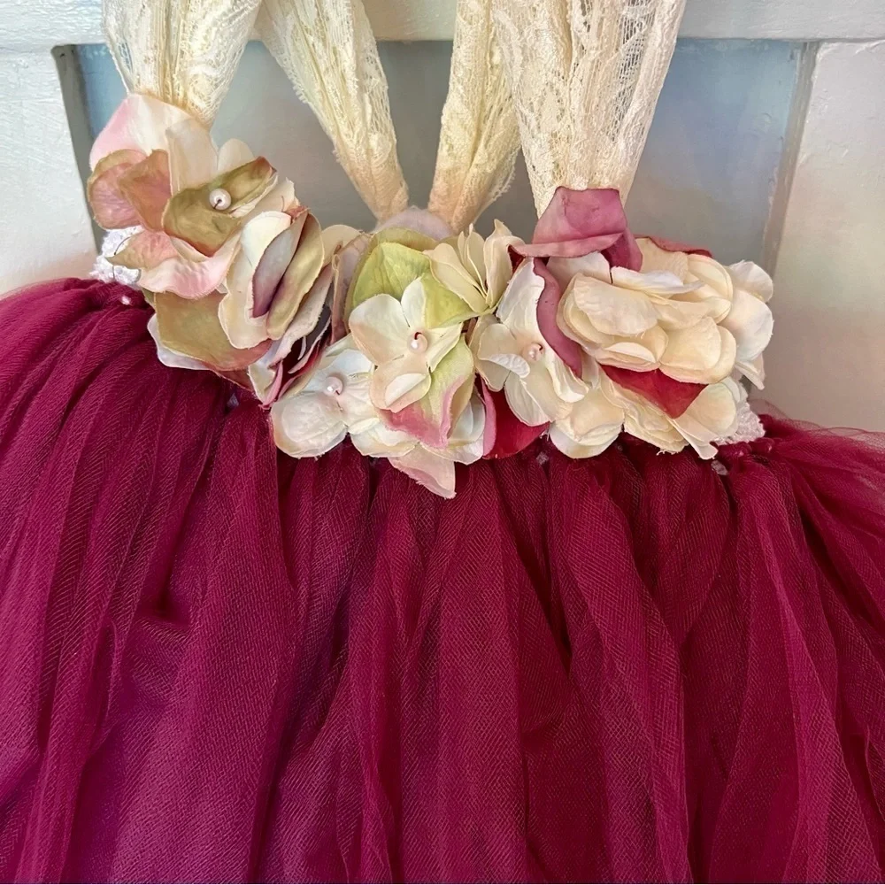 Custom Made Tulle, Macrame, Lace & Floral Party Dress